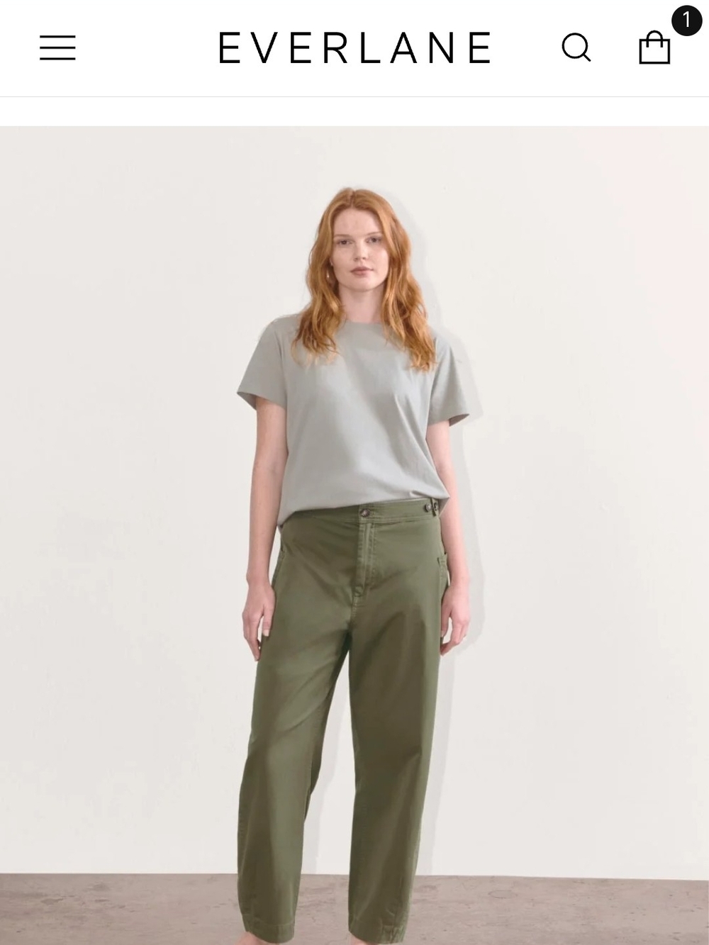 Everlane The Barrel Pant In Kalamata, Size 6